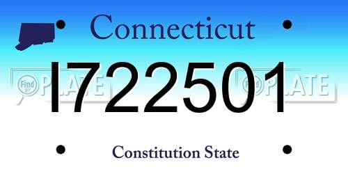 I722501 Connecticut License Plate