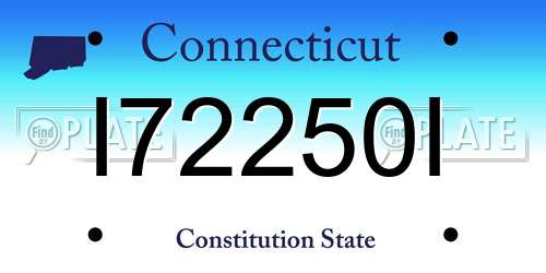 I72250I Connecticut License Plate