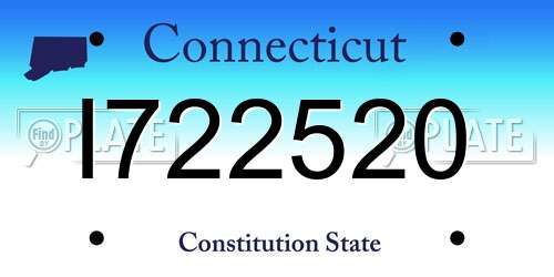 I722520 Connecticut License Plate