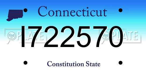 I722570 Connecticut License Plate