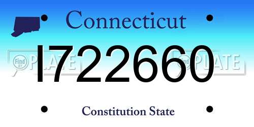 I722660 Connecticut License Plate
