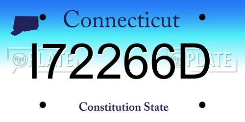 I72266D Connecticut License Plate