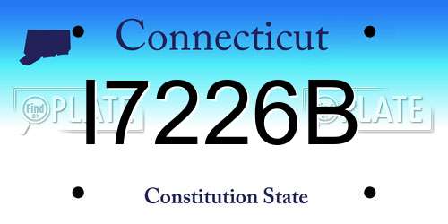 I7226B Connecticut License Plate