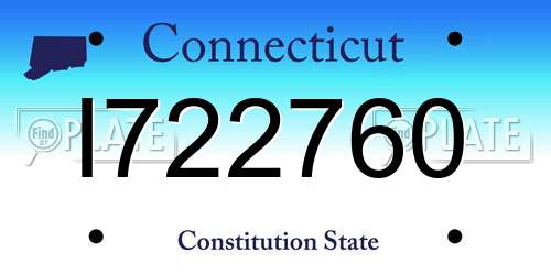 I722760 Connecticut License Plate