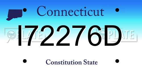 I72276D Connecticut License Plate