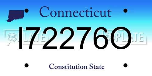 I72276O Connecticut License Plate