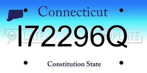 I72296Q Connecticut License Plate