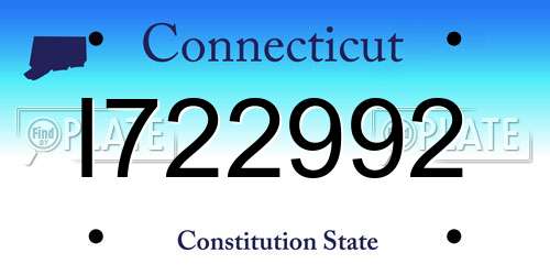 I722992 Connecticut License Plate