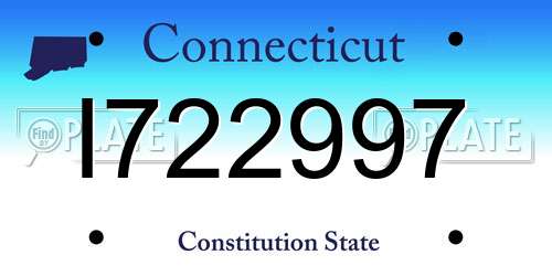 I722997 Connecticut License Plate
