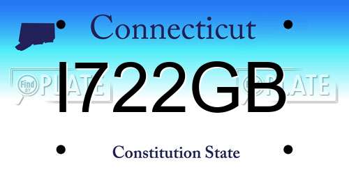 I722GB Connecticut License Plate