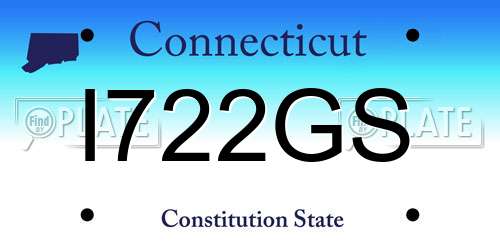 I722GS Connecticut License Plate