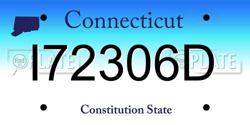 I72306D Connecticut License Plate