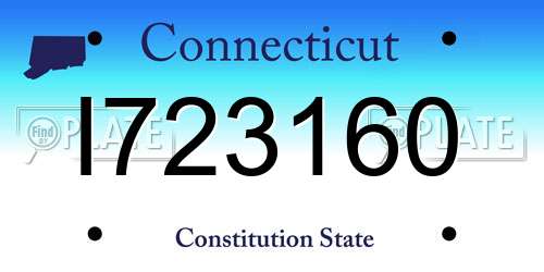 I723160 Connecticut License Plate