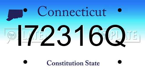 I72316Q Connecticut License Plate