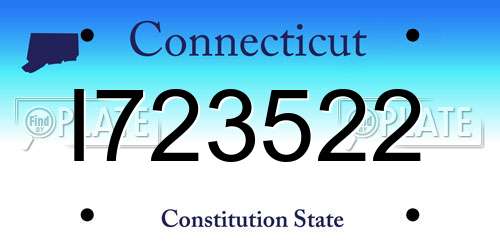 I723522 Connecticut License Plate