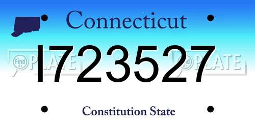 I723527 Connecticut License Plate