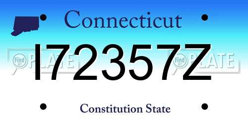 I72357Z Connecticut License Plate