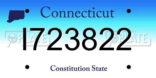 I723822 Connecticut License Plate