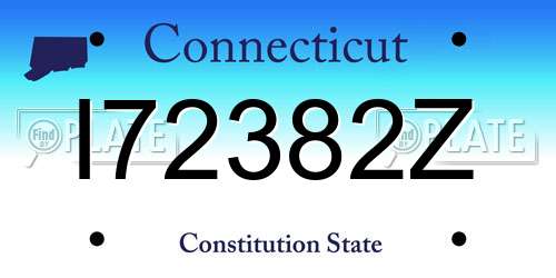 I72382Z Connecticut License Plate