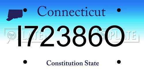 I72386O Connecticut License Plate