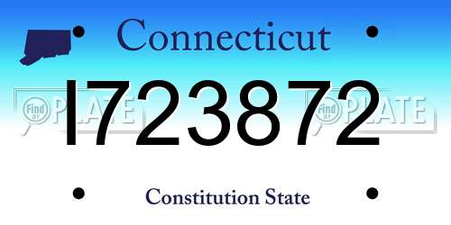I723872 Connecticut License Plate