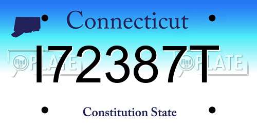 I72387T Connecticut License Plate
