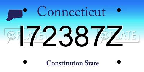 I72387Z Connecticut License Plate