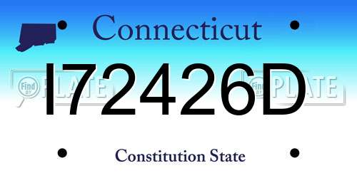 I72426D Connecticut License Plate