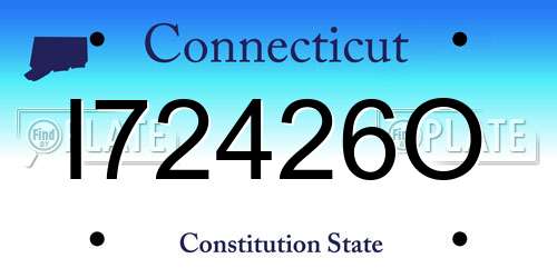 I72426O Connecticut License Plate