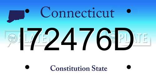 I72476D Connecticut License Plate