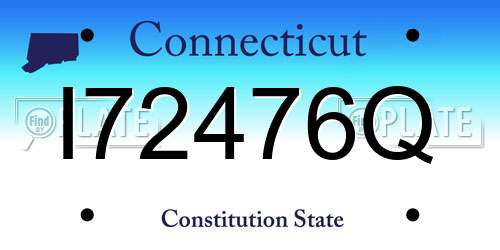 I72476Q Connecticut License Plate