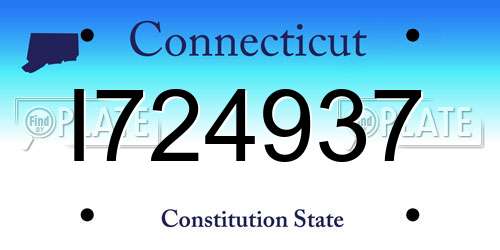 I724937 Connecticut License Plate