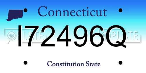 I72496Q Connecticut License Plate