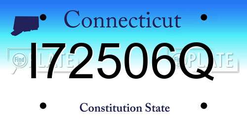 I72506Q Connecticut License Plate