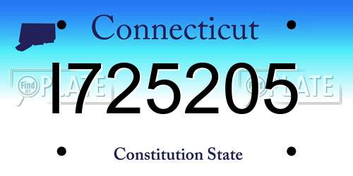 I725205 Connecticut License Plate