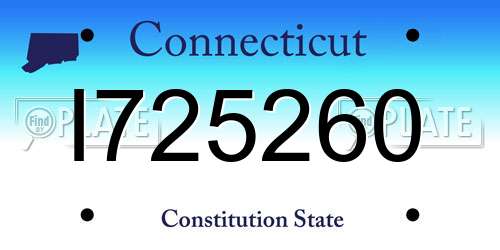 I725260 Connecticut License Plate