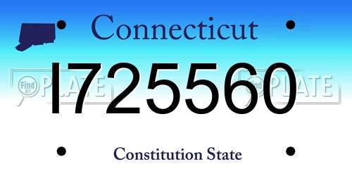 I725560 Connecticut License Plate