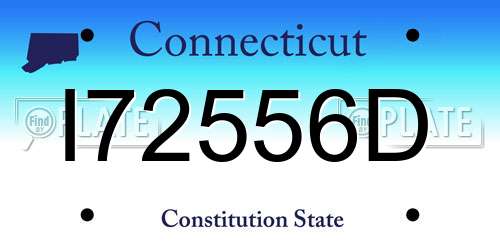 I72556D Connecticut License Plate