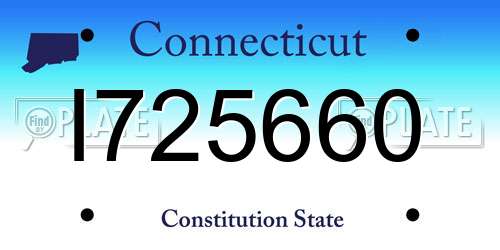 I725660 Connecticut License Plate