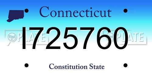 I725760 Connecticut License Plate