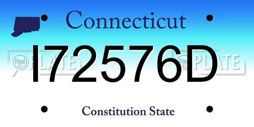 I72576D Connecticut License Plate