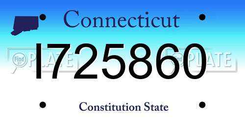 I725860 Connecticut License Plate