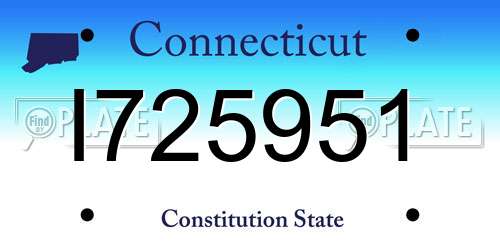I725951 Connecticut License Plate