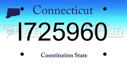 I725960 Connecticut License Plate