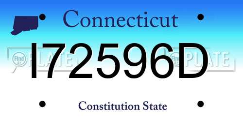 I72596D Connecticut License Plate