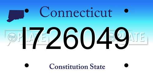 I726049 Connecticut License Plate