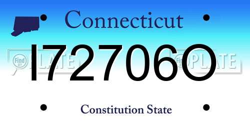 I72706O Connecticut License Plate