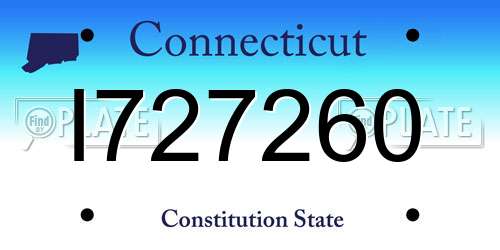 I727260 Connecticut License Plate