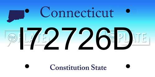 I72726D Connecticut License Plate