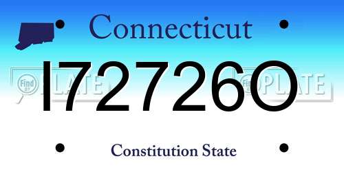 I72726O Connecticut License Plate